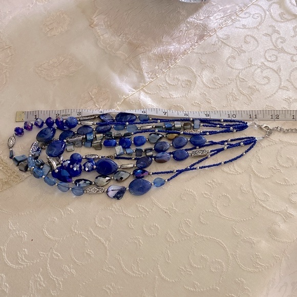 Bocar multi layer 5 strand statement collar beaded fashion jewelry necklace - Picture 5 of 10